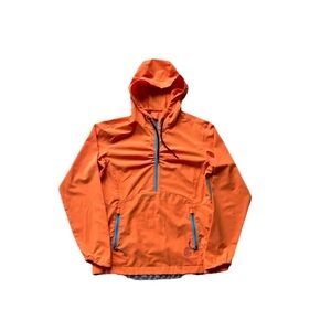 Stio Women's Orange 1/2 Zip Pullover Windbreaker Jacket Size Small
